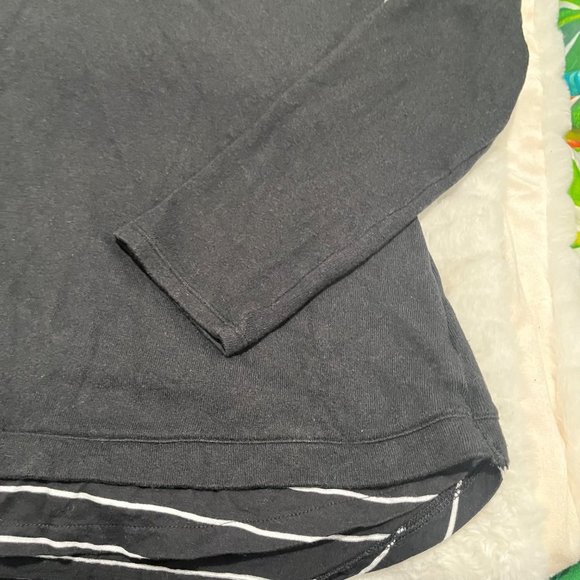 CASLON Women’s Medium Black White Button Back Long Sleeve Fall Winter Top - Picture 5 of 9